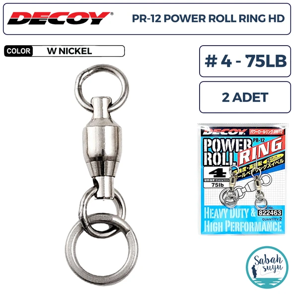 Decoy PR-12 Powerroll Ring Halkalı Fırdöndü #4 75lb (2 Adet) ürün görseli 1