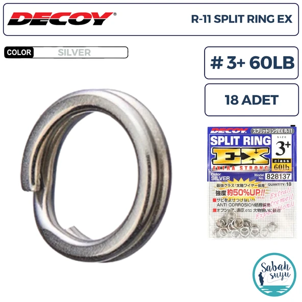 Decoy R-11 Split Ring EX Halka #3+ 60lb (18 Adet) ürün görseli 1