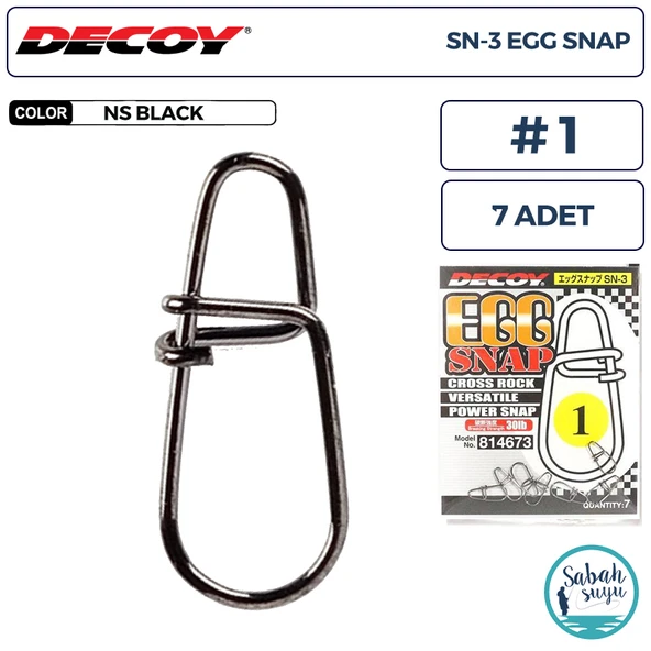 Decoy SN-3 Egg Snap Klips #1 30lb (7 Adet) ürün görseli 1
