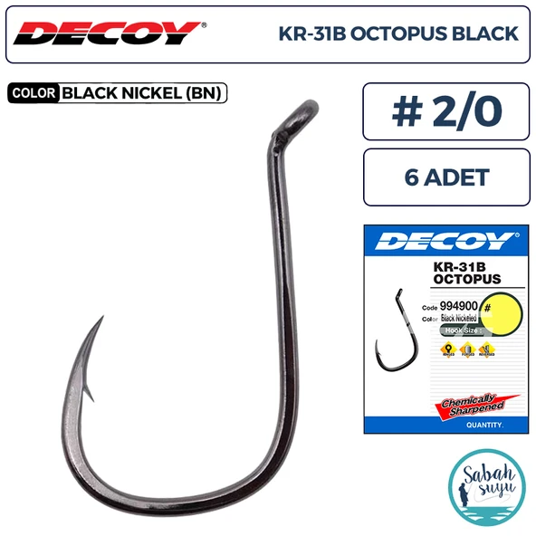 Decoy KR-31B Octopus Delikli Olta İğnesi BN #2/0 (6 Adet) ürün görseli 1