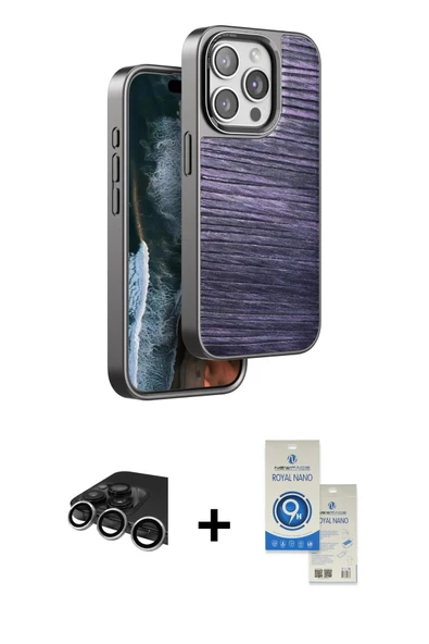 MARSİLYAN™- iPhone 14 Pro Max Kılıf Atlas Minimal Özel Seri - Şeffaf Royal Nano Ekran Koruyucu + Raze Metal Kamera Lens ürün görseli 1