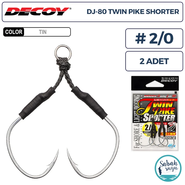 Decoy DJ-80 Twin Pike Shorter Çiftli Asist İğnesi #2/0 (2 Adet) ürün görseli 1