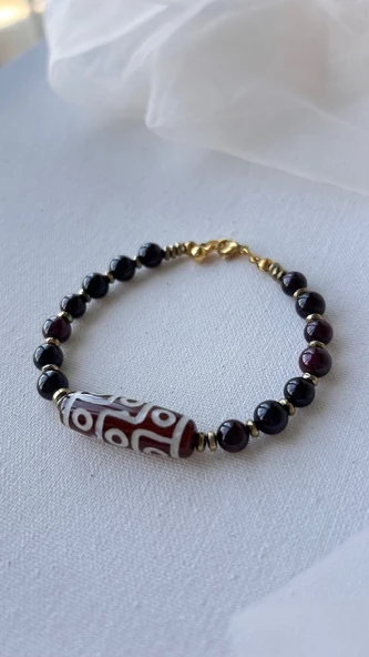 Granat taşı (lal taşı) bileklik ürün görseli 1