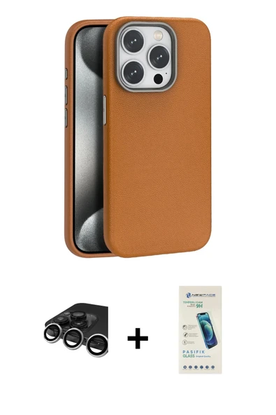 MARSİLYAN™- iPhone 15 Pro Kılıf Zirve Modern Prime - Şeffaf Pasifik Cam Ekran Koruyucu + Raze Metal Kamera Lens - GS ürün görseli 1
