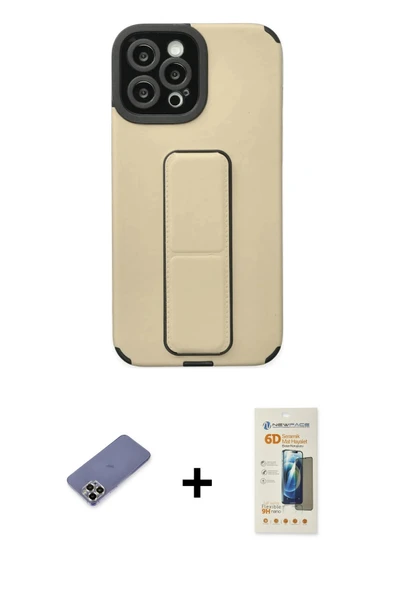 MARSİLYAN™- iPhone 12 Pro Max Kılıf Çekirdek Yansıma - Siyah 6D Mat Seramik Hayalet Nano Ekran Koruyucu + Metal Kamera L ürün görseli 1