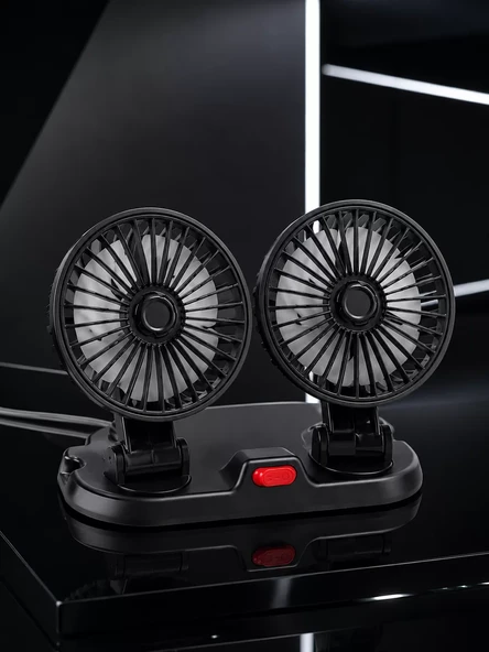 Araç Karavan ve Tır İçin Çift Fanlı Mini Vantilatör - Resim 2