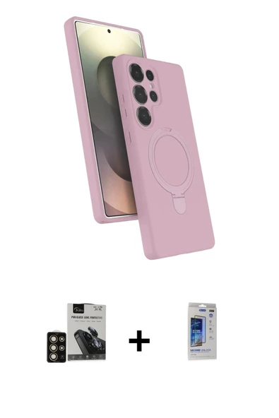 MARSİLYAN™- Galaxy S24 Ultra Kılıf İz Işık Koleksiyonu - Siyah Durable Full Glue Curved Hayalet Cam + PVD Metal Kamera L ürün görseli 1