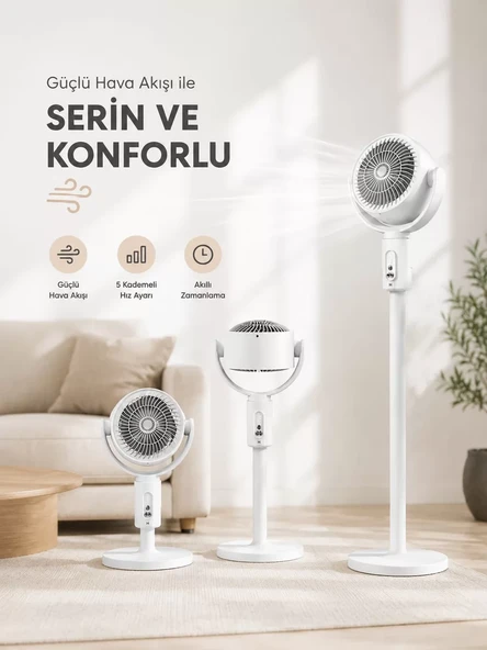 Sessiz Çalışma Özelliğiyle Rahat Kullanım Sunan Dikey Vantilatör ürün görseli 1