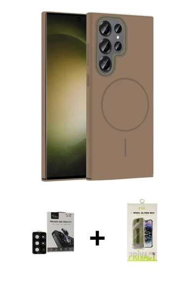 MARSİLYAN™- Galaxy S24 Ultra Kılıf Siluet Doku Özel Seri - Siyah Joko Magic 5D Hayalet Cam + PVD Metal Kamera Lens - SH ürün görseli 1