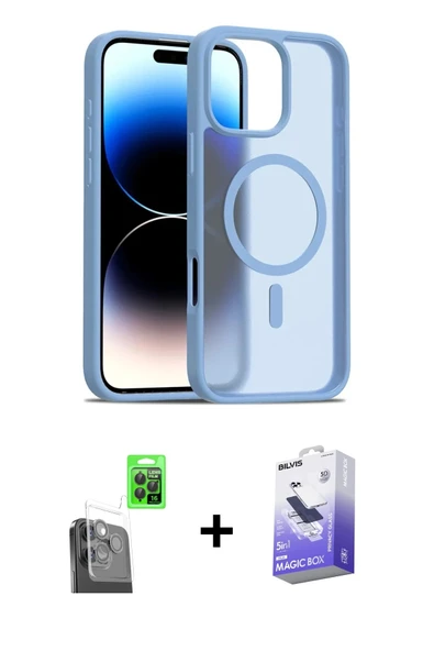 MARSİLYAN™- iPhone 16 Pro Kılıf Siluet Minimal Prime - Siyah Bilvis 5in1 5D Magic Hayalet Cam Ekran Koruyucu + Raze Meta ürün görseli 1