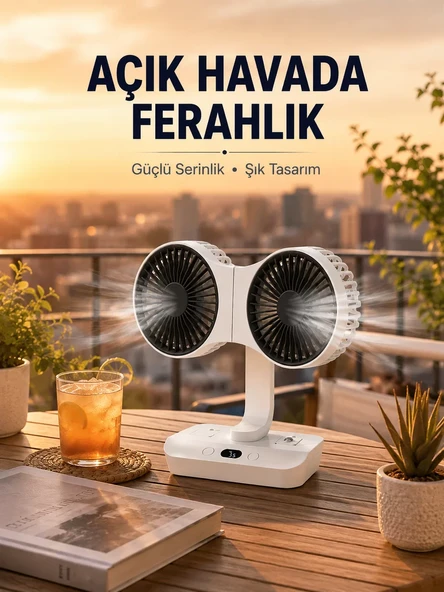 Çift Başlıklı Masa ve Duvara Monte Edilebilir Vantilatör ürün görseli 1