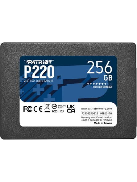 Patriot 256Gb P220 550-490Mb-S 2.5" Sata3 P220S256G25 Ssd Disk ürün görseli 1