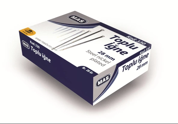 Mas 330 Nikel Toplu İğne 28 Mm 20 Gr (36 Paket) ürün görseli 1