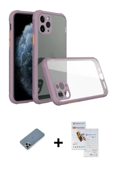 MARSİLYAN™- iPhone 11 Pro Max Kılıf Nova Asil Özel Seri - Siyah Seramik Nano Ekran Koruyucu + Metal Kamera Lens Koruma C ürün görseli 1