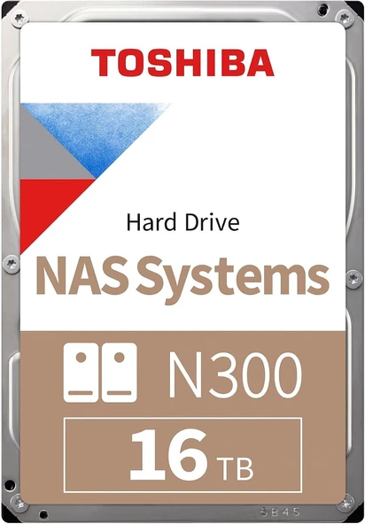 Toshiba 16Tb N300 7200Rpm 512Mb - Mn11Aca16Ts 3.5 Disk (Nas 7-24 ) Sata3 Nas Disk ürün görseli 1