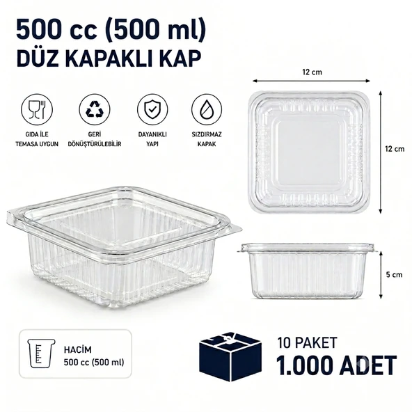 500 cc Sızdırmaz Kap 1000 Adet ürün görseli 1