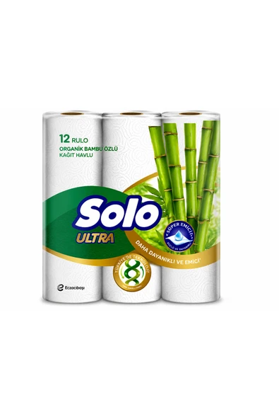 Solo Ultra Kağıt Havlu Organik Bambu Katkılı 12'li ürün görseli 1