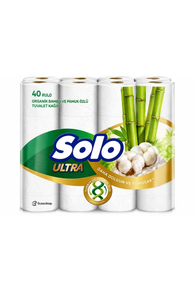 Solo Ultra Tuvalet Kağıdı Organik Bambu ve Pamuk Özlü 40'lı ürün görseli 1