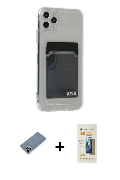 MARSİLYAN™- iPhone 11 Pro Max Kılıf Doruk Klasik Koleksiyonu - Siyah 6D Mat Seramik Hayalet Nano Ekran Koruyucu + Metal ürün görseli 1