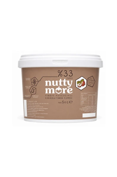 Nuttymore Fındık Parç. Kakaolu Fındık Ezmesi 5 kg ürün görseli 1