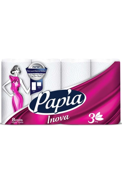 Papia kağıt Havlu 8 Li Pk (3 Katlı) Inova ürün görseli 1