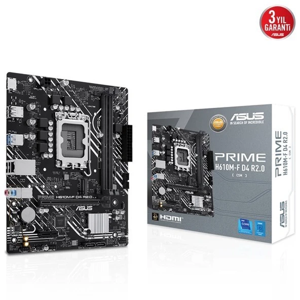 Asus Prime H610M-F-CSM R2.0 1700P D4 SES HDMI GLAN SATA3 USB2.0 mATX ürün görseli 1