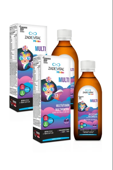 Zade Vital Miniza Multivitamin & Mineral Şurup 150 ml 2 Adet ürün görseli 1
