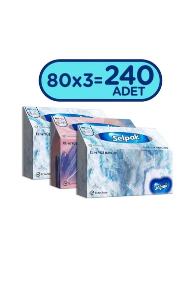 Selpak ® El Ve Yüz Havlusu 3'lü 240 Yaprak ürün görseli 1