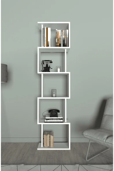 lavellan Riva Labirent Kitaplık – 5 Raflı Modern Dekoratif Kitaplık Ünitesi ürün görseli 1
