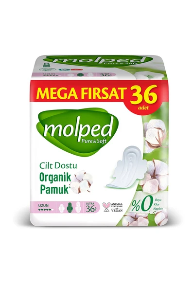 Molped Pure & Soft Uzun 36'lı Hijyenik Ped X 8 Paket ürün görseli 1