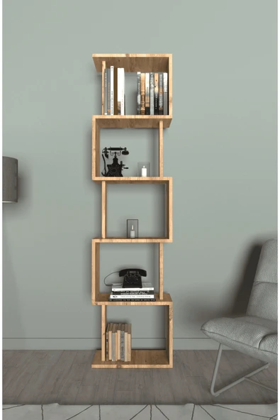 lavellan Riva Labirent Kitaplık – 5 Raflı Modern Dekoratif Kitaplık Ünitesi ürün görseli 1
