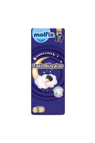Molfix Bebek Bezi Sweet Dreams E.Large 6 Numara 48'li ürün görseli 1