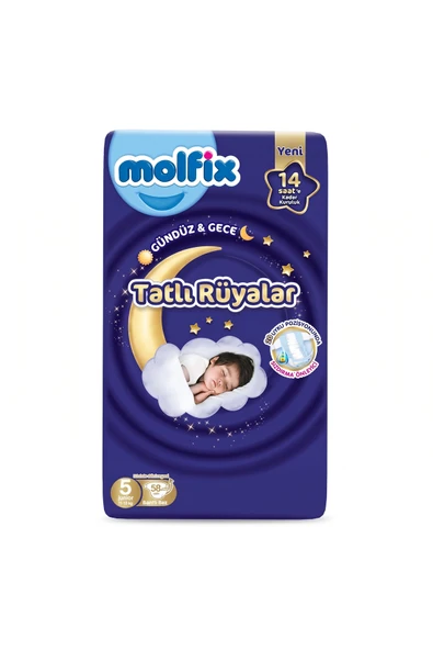 Molfix Bebek Bezi Sweet Dreams Junior 5 Numara 58'li ürün görseli 1