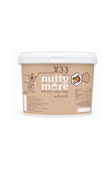 Nuttymore BEYAZ Parçacıklı Fındık Ezmesi 5 kg ürün görseli 1