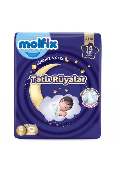 Molfix Bebek Bezi Sweet Dreams Maxi 4 Numara 76'lı ürün görseli 1