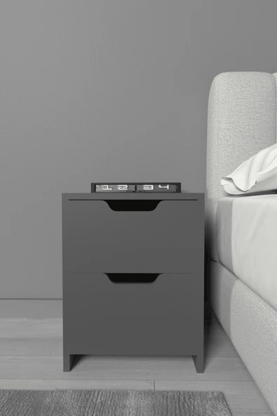 lavellan Niva 2 Çekmeceli Modern Komodin – Yatak Odası Başucu Sehpası ürün görseli 1