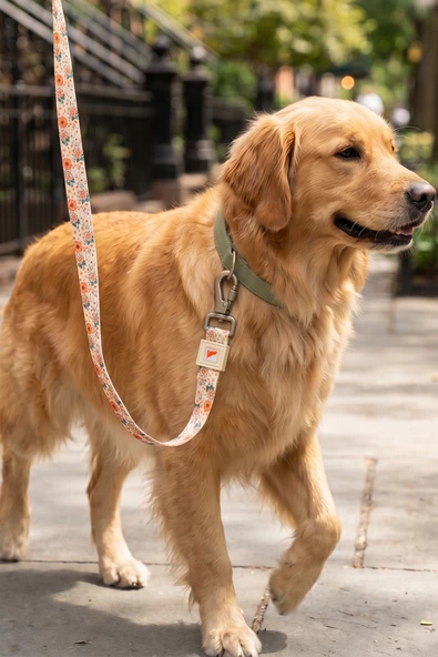 Köpekler İçin Dayanıklı Ve Güvenli, Desenli Gezdirme Tasması ( 25mm ) ürün görseli 1