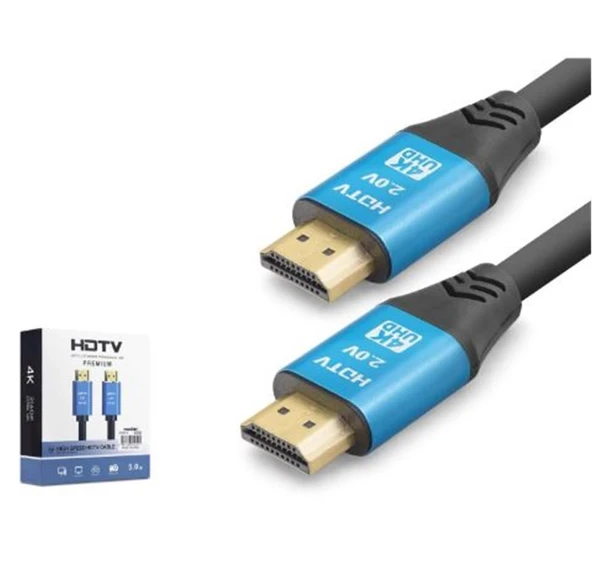 NODAR ND4052 HDMI 2.0 Kablo 4K 60 Hz OD 8.0 mm 5 m Siyah Mavi ürün görseli 1