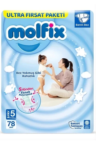 Molfix 5 beden 78 li Bebek Bezi - Resim 2