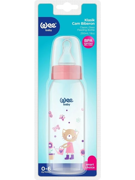 Wee Baby 876 Cam Biberon 250 ml - Pembe ürün görseli 1