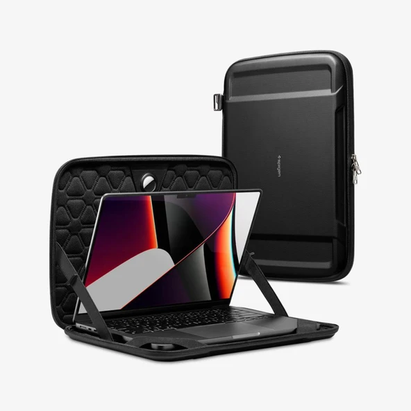 Spigen MacBook & Notebook Laptop 14'' Taşıma Çantası Rugged Armor Pro Pouch Black - AFA04270-Outlet ürün görseli 1