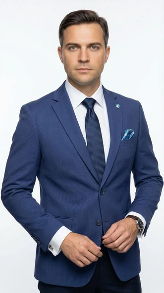 CK119 Erkek Slim Fit Ceket – Likralı Fitilli Kumaş, Çift Düğmeli Tek yırtmaçlı Modern Tasarım ürün görseli 1