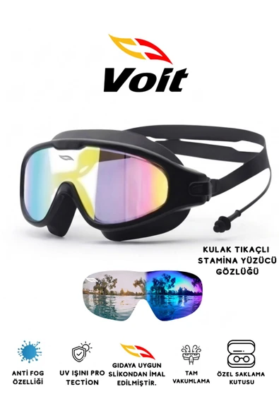 Stamina Yüzücü Gözlüğü Aynalı-kulak Tıkaçlı Anti-fog Vakumlu Havuz Ve Deniz Gözlüğü ürün görseli 1