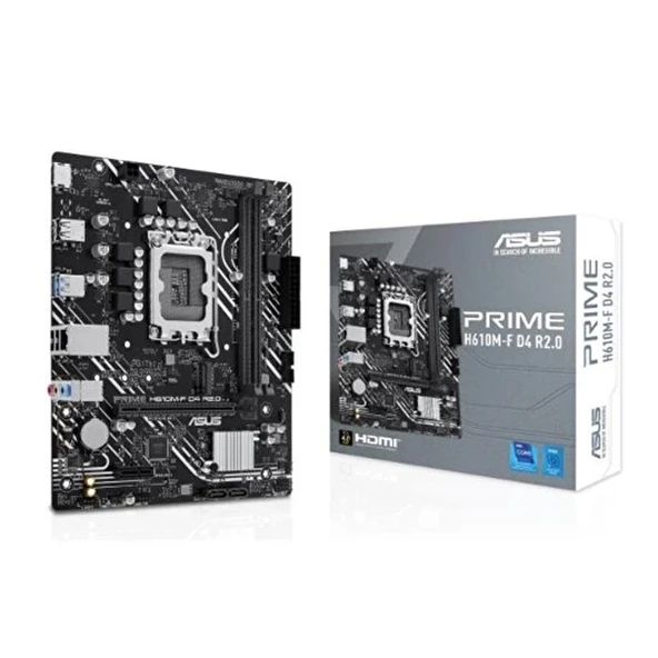 Asus Prime H610M-F D4 R2.0 1700P DDR4 SES GLAN HDMI SATA3 USB2.0 mATX ürün görseli 1