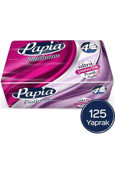 Papia Platinum Pratik Mendil 125 Yaprak (4 Katlı) Tekli Pk ürün görseli 1