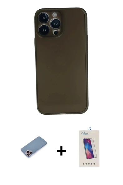 MARSİLYAN™- iPhone 13 Pro Max Kılıf Yadigar Yansıma Serisi - Siyah Joko 5D Cam + Shine Kamera Lens Koruma Cam - PE ürün görseli 1