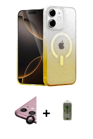 MARSİLYAN™- iPhone 11 Kılıf Eksen Minimal Özel Seri - Siyah Joko Magic 5D Hayalet Cam + Raze Metal Kamera Lens - SH ürün görseli 1