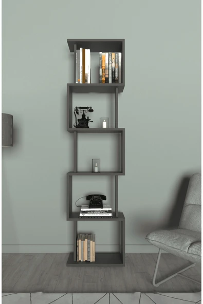 lavellan Riva Labirent Kitaplık – 5 Raflı Modern Dekoratif Kitaplık Ünitesi ürün görseli 1