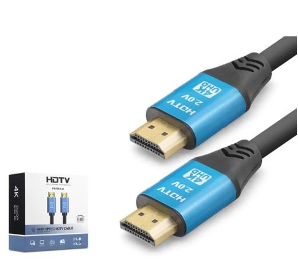 NODAR ND4057 HDMI 2.0 Kablo 4K 60 Hz OD 8.0 mm 30 m Siyah Mavi ürün görseli 1