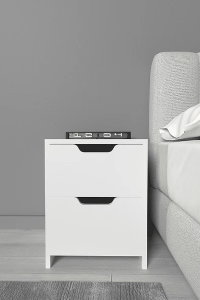 lavellan Niva 2 Çekmeceli Modern Komodin – Yatak Odası Başucu Sehpası ürün görseli 1